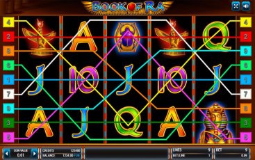 Интерфейс игрового автомата Book of Ra