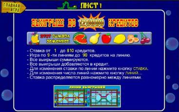 Интерфейс игрового автомата Fruit Cocktail